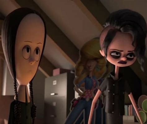 Wednesday Addams and Parker Needler from the new Addams Family film, rendered as though they ...