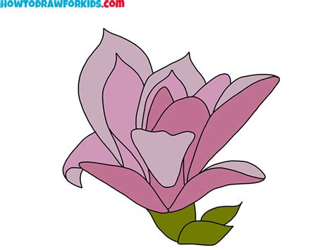 How to Draw a Magnolia Flower - Easy Drawing Tutorial For Kids