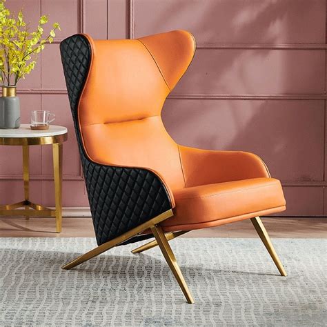 "Nordic light luxury leather single sofa chair living room fabric sofa ...