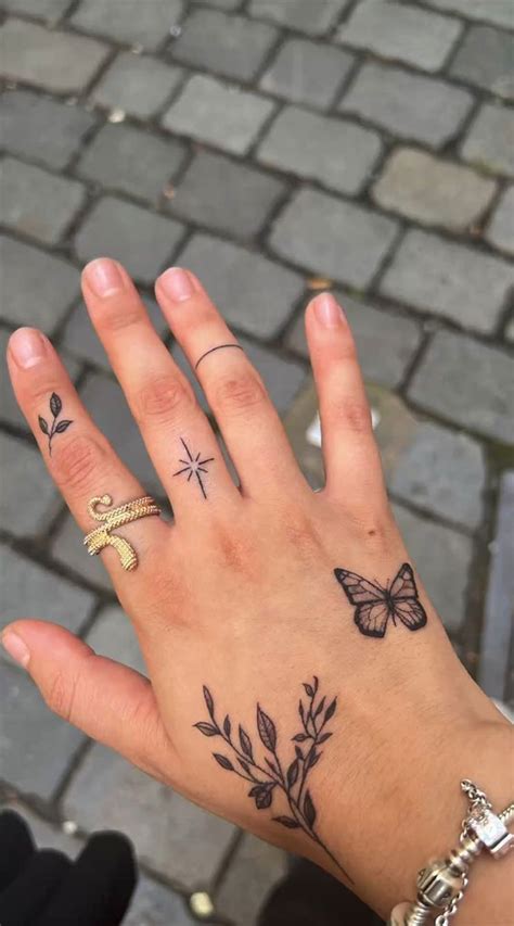 25 Beautiful Hand Tattoo Ideas : Leave, Butterfly & Star I Take You ...