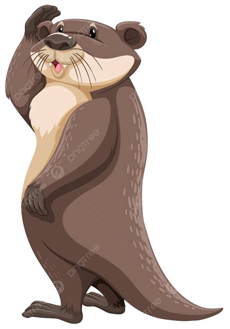An Otter White Background On White Looking Vector, White Background, On White, Looking PNG and ...