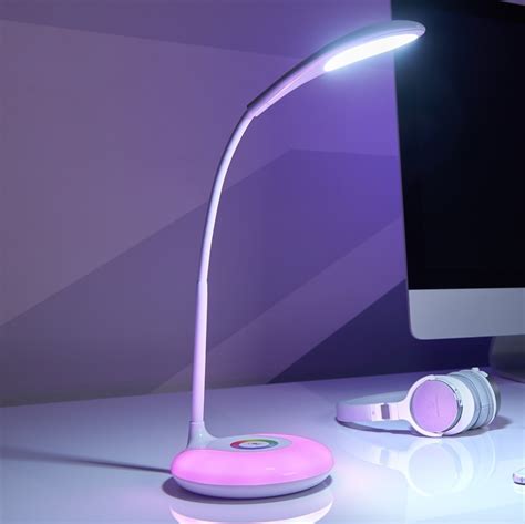 Auraglow Flexi-neck Rechargeable LED Desk Lamp Colour Change Base USB Charger 5060429238342 | eBay