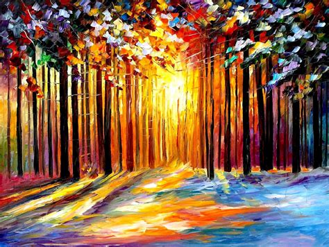 Sun Of January — PRINT On Canvas - Size 40"x30" (100cm x 75cm) — PALETTE KNIFE Oil Painting On ...