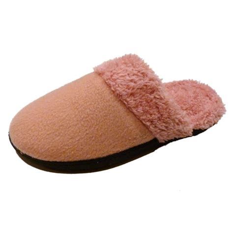 Isotoner - Isotoner Womens Pink Rose Clog Slippers Cozy Faux Fur - Walmart.com - Walmart.com