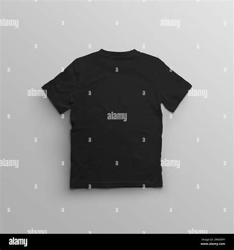 Black children's t-shirt template, back view, isolated on background ...
