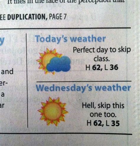 Good idea, newspaper! | Funny weather, Todays weather, Weather