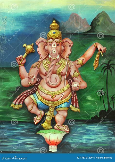 Lord Ganesha Painting editorial stock image. Image of ganesh - 136701229