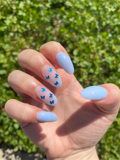 Light Blue Butterfly Nails Design Idea – Vibrant Guide