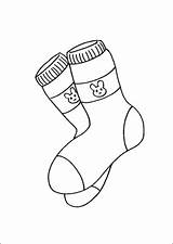 Bunny Socks Coloring Page sketch template