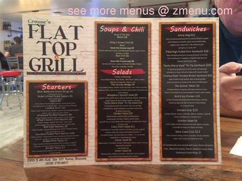 Menu at Crouse's Flat Top Grill BBQ, Yuma