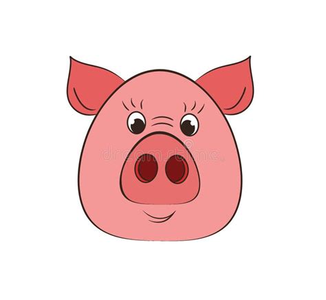 The Pig is a Symbol of the New Year 2D Illustration Isolated on White. Stock Illustration ...