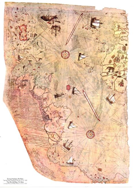 The Piri Reis Map is a World Map Compiled Poster A0-A1-A2-A3-A4-A5-A6 ...