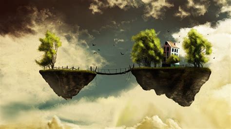 House on a floating island sky fantasy wallpaper | 2560x1440 | 563459 ...