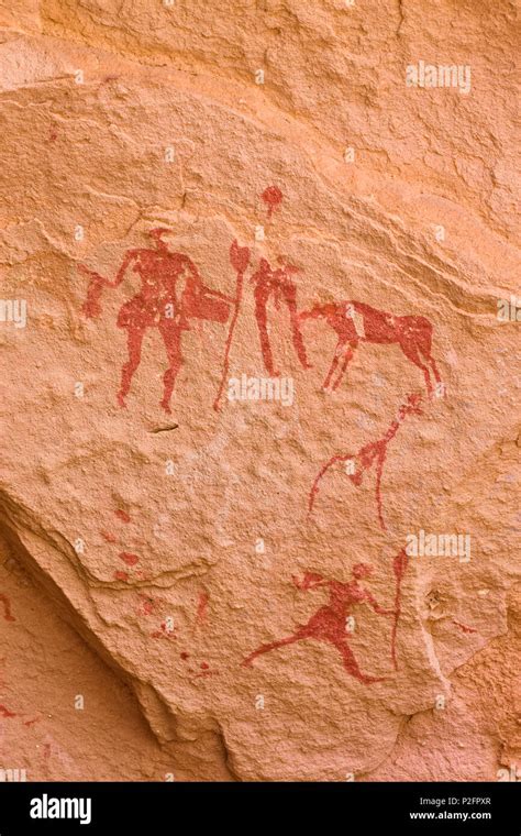 Prehistoric rock paintings at the acacus mountains hi-res stock photography and images - Alamy