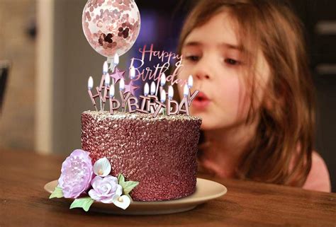 Buy Party Propz Rose Gold Cake Decoration Kit Set - Happy Birthday Candles Balloons, Happy ...