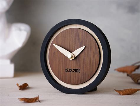Personalized Desk Clock REAL MAHOGANY WOOD Shelf Clock Table - Etsy Australia