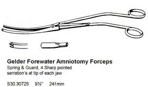 GELDER FOREWATER AMNIOTOMY FORCEPS 4 SHP PNTS 9.5" 241MM - Surgical Instruments