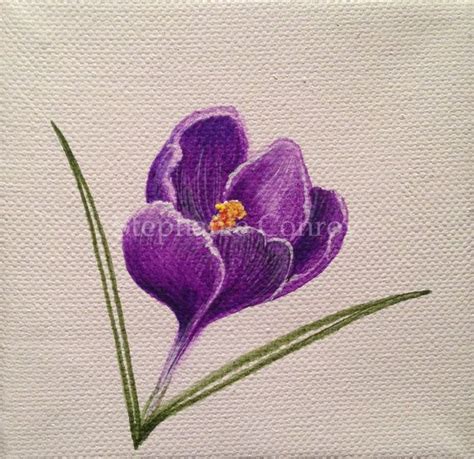 Original Purple Crocus Painting by StephanieArtMarket on Etsy Flower Art, Art Flowers, Crocus ...