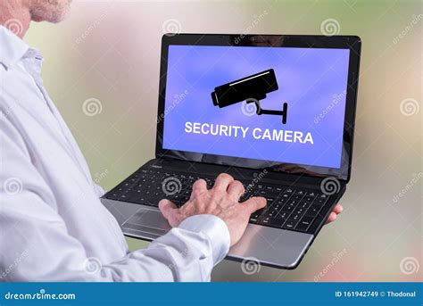 Security Camera Concept on a Laptop Stock Image - Image of data, protection: 161942749