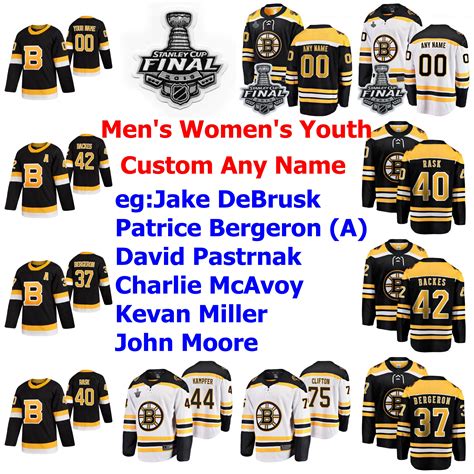 2020 Custom Boston Bruins Hockey Jerseys 2019 Final Stanley Cup David ...