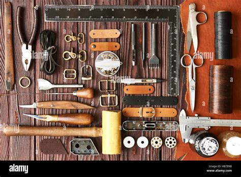 Leather crafting tools Stock Photo - Alamy