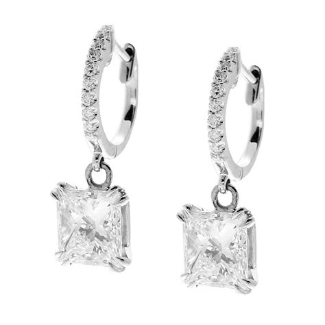 4.34ct Princess Cut Diamond Earrings | Miltons Diamonds