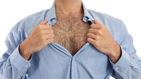 Remove hair on the chest with chest hair removal spray