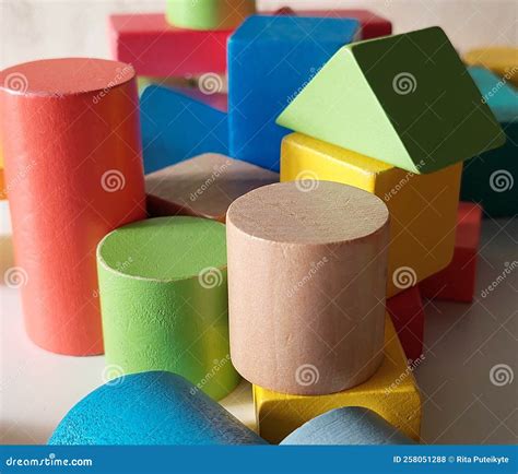 Wooden toy blocks stock photo. Image of learning, education - 258051288