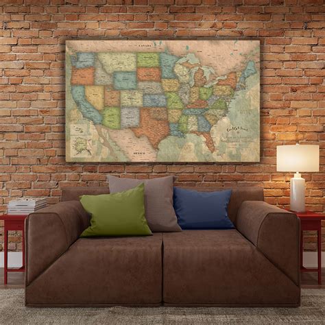 World Map Wall Art & US Map Art | Holy Cow Canvas