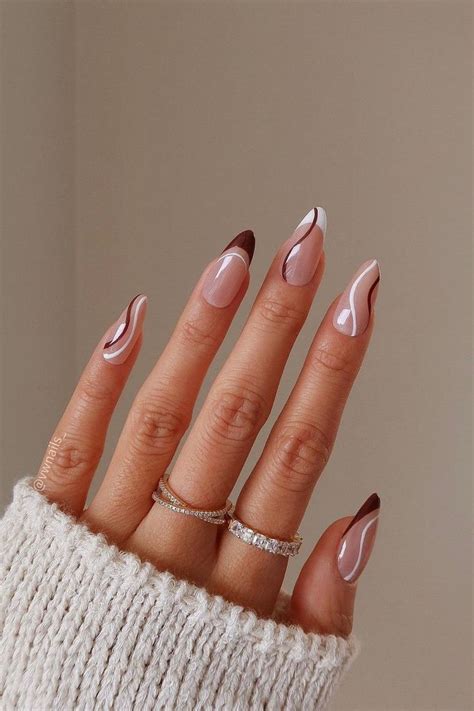 30 Brown French Tip Nail Ideas - the gray details