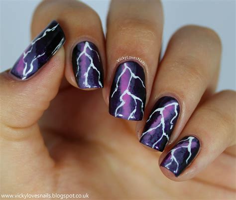 Lightning Storm Nails - Vicky Loves Nails! | Arte de uñas de gel ...