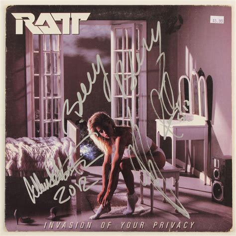 RATT 'Invasion of your Privacy' album LP autographed by The Band.