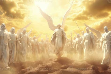 angels with The Messiah jesus leading in heaven . 23775727 Stock Photo ...