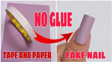 HOW TO MAKE FAKE NAILS WITH TAPE AND PAPER | DIY FAKE NAILS WITHOUT ...