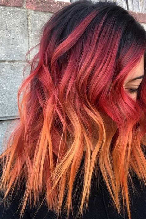 hair color | Hair color, Orange ombre hair, Sunset hair