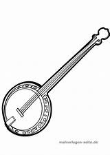 Banjo Clip Art Sketch Coloring Page sketch template