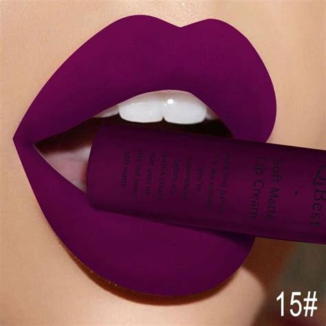 Qibest Brand Makeup Lipstick Matte Lipstick Brown Nude Black Color Liquid Lipstick Lip Gloss ...