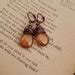 Rustic Copper Glass Teardrop Earrings, Rustic Transparent Rose Gold Earrings, Rustic Copper ...