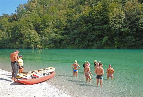 Swimming in Soca River in Slovenia is an amazing experience