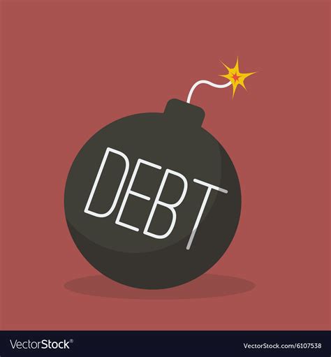 Debt bomb with sparkle Royalty Free Vector Image