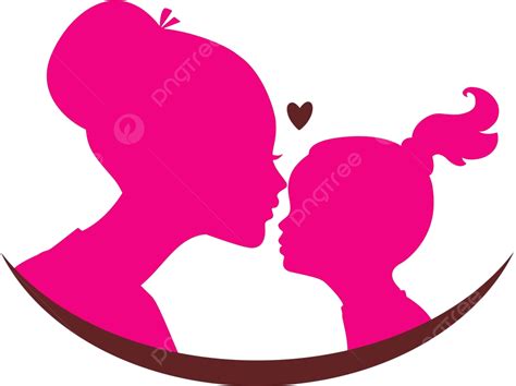 Mom And Daughter Love Silhouette Mother Together Vector, Silhouette, Mother, Together PNG and ...