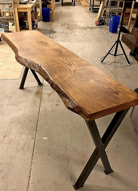 Amazon.com: Console Bar Table, Live Edge Bar Table, Walnut Console ...