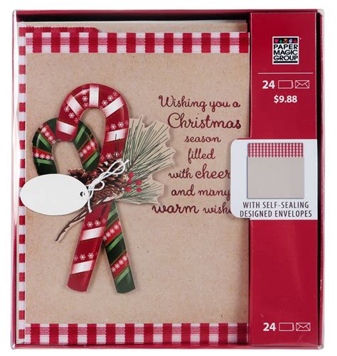 Holiday Time Traditional Christmas Handmade Candy Cane Cards, 16 Count - Walmart.com