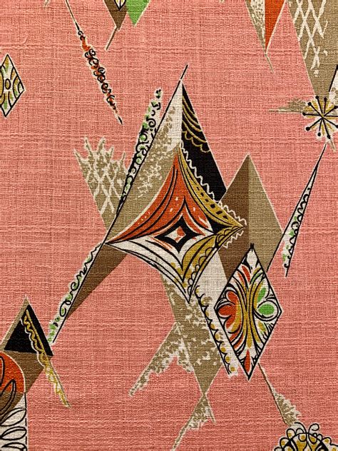 Mid Century Mod Barkcloth Fabric with an Eames Era Chic Space Age ...