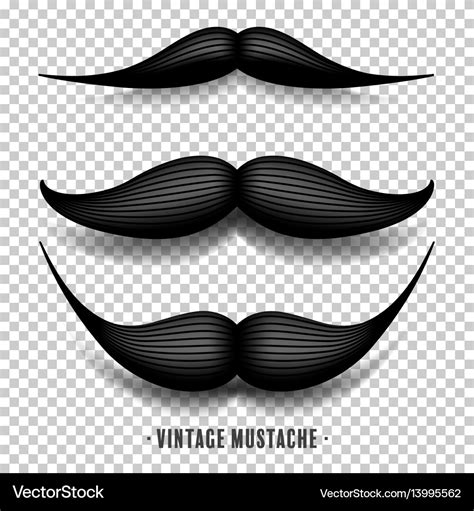 Mustache isolated on white black vintage Vector Image