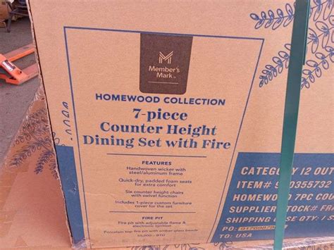 Members Mark 7 Piece Counter Height Dining Set With Fire - Sierra ...