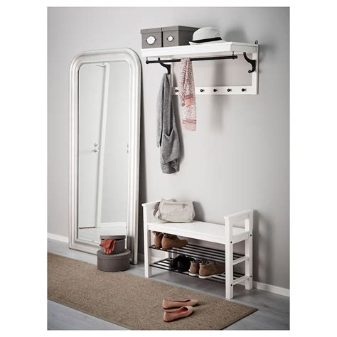 HEMNES Hat rack, white, 33 1/2" - IKEA | Bench with shoe storage, Hemnes, Ikea hemnes