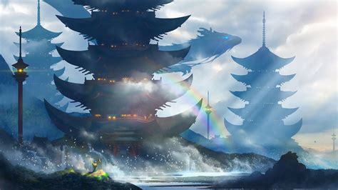 Fantasy Castle under Sunbeams - 4K Ultra HD Wallpaper by Yuliya Zabelina