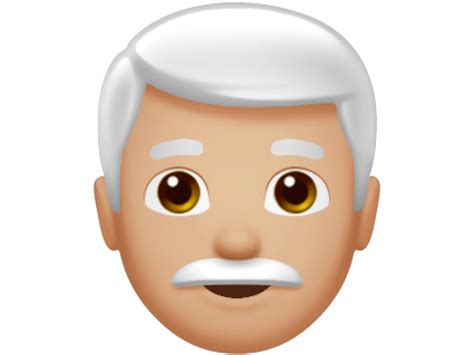 White Hair Men Emoji PNG Transparent Emoji - Freepngdesign.com