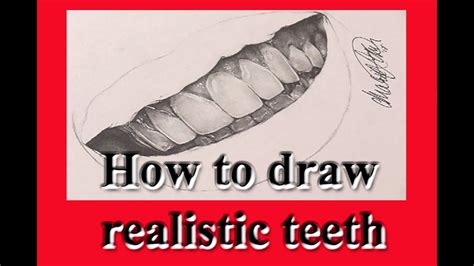 How to draw realistic teeth - YouTube